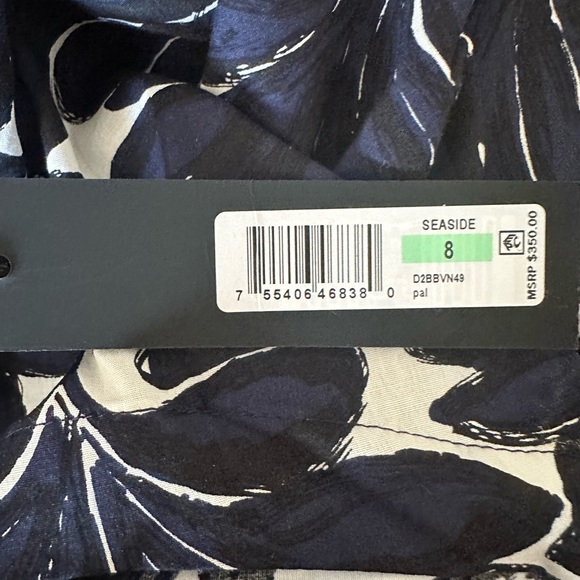 Donna Karan NWT Floral Print Cold Shoulder Dress Size 8 - Picture 9 of 12